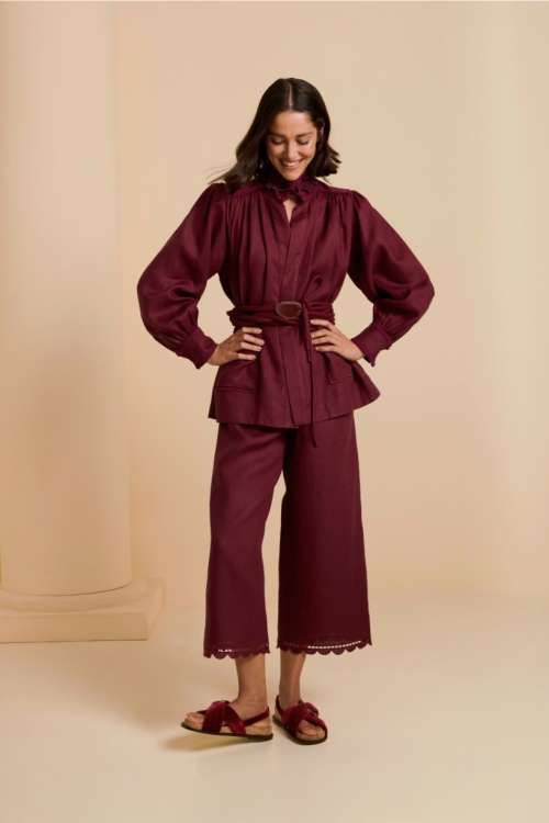 CALÇA LINEN VIOLETA - BERRY