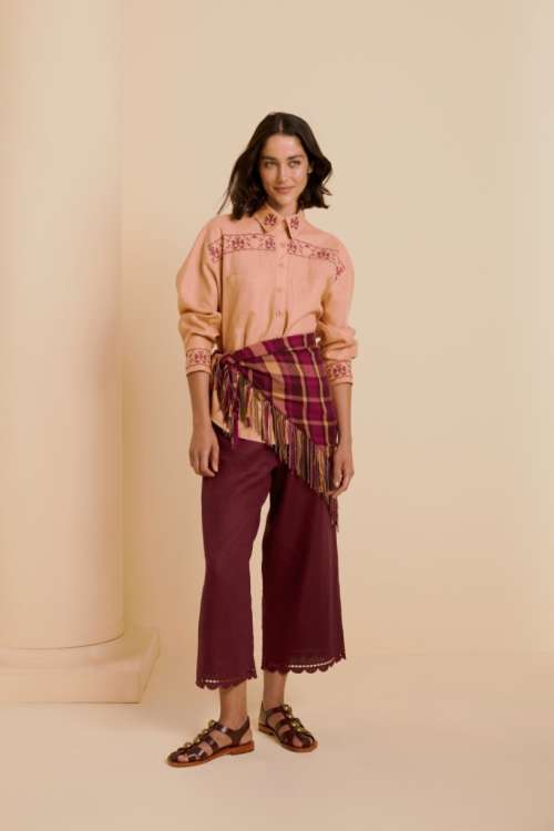 CAMISA BORDADA APRICOT - APRICOT