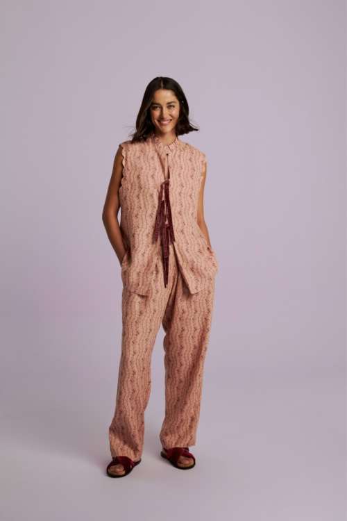 CALÇA LINEN HIBISCO - SWEET PEACH